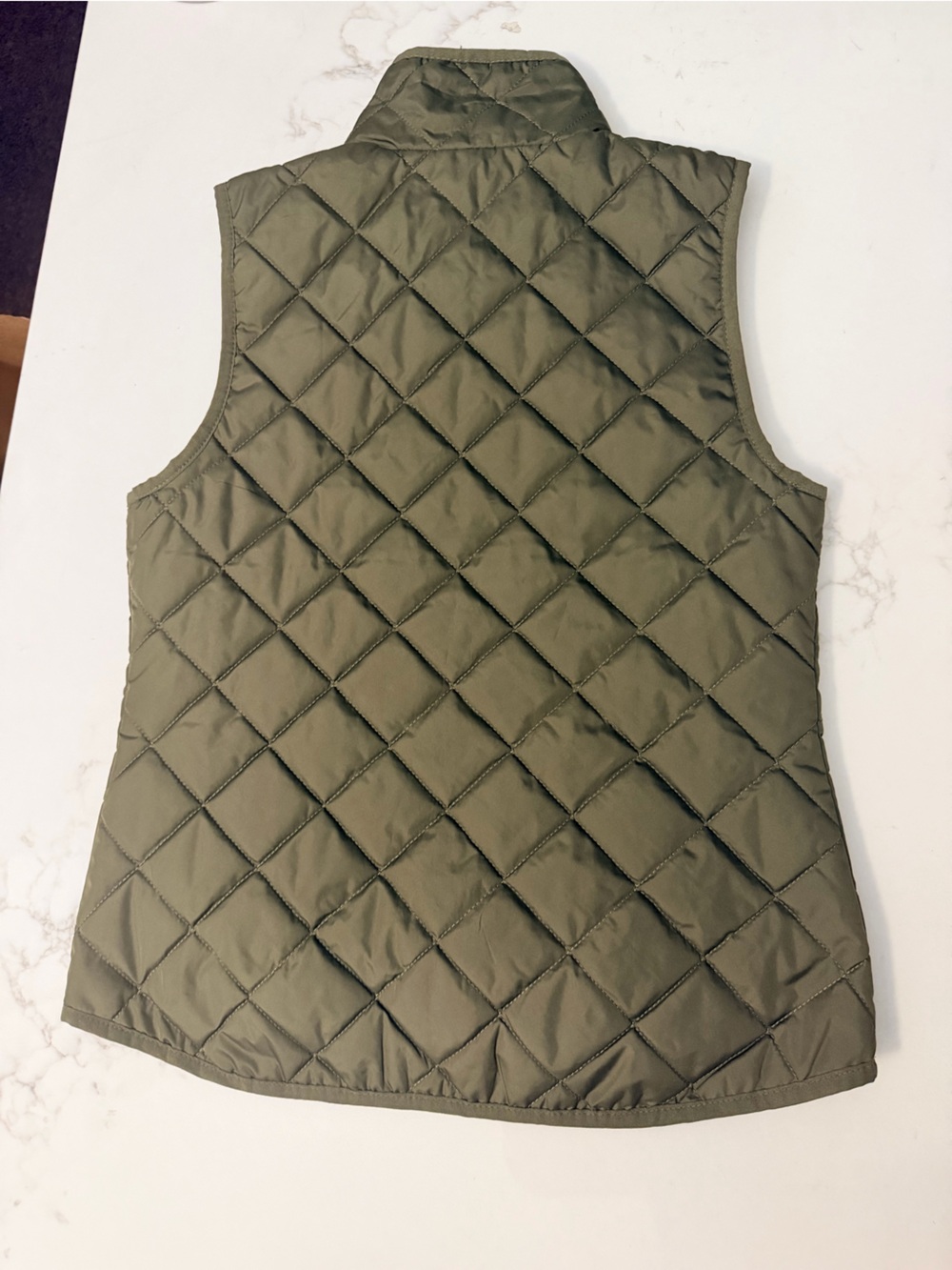Old Navy Olive Quilted Zip-Front Vest - Picture 2 of 8